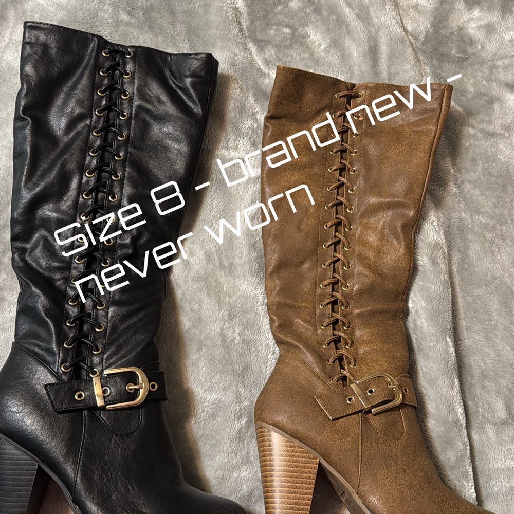 Stylish Women's Lace-Up Boots - Black and Brown